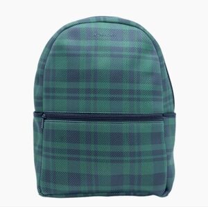 MYTAGALONGS Green & Blue Plaid Neoprene Backpack, OS ~ NWT